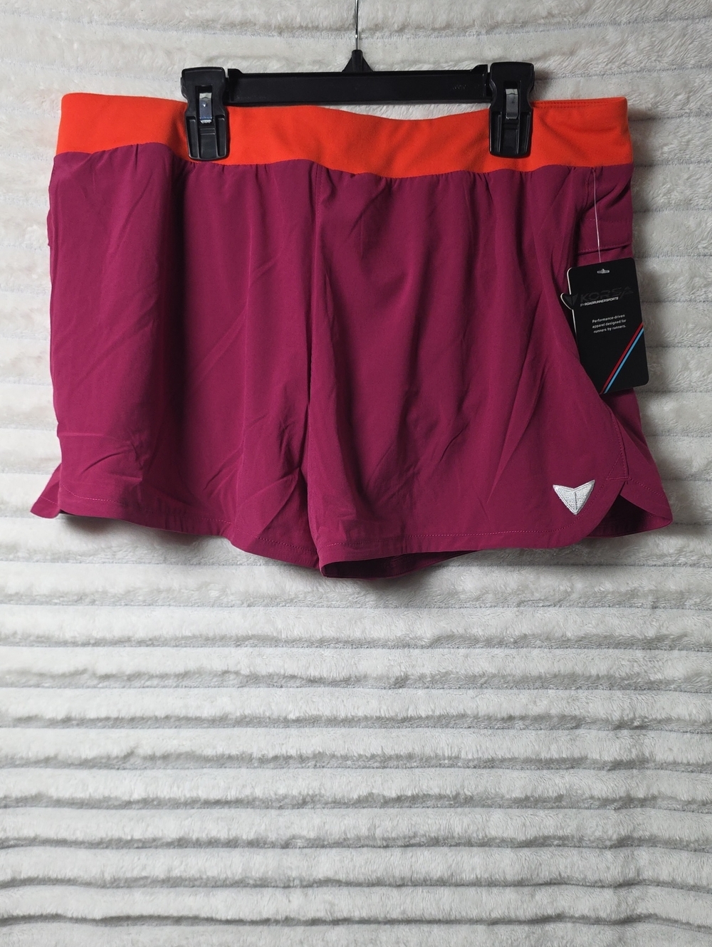 0520‎ Korsa Women's Athletic Shorts with Built In Underwear, Large